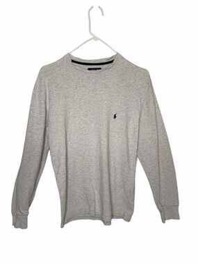 Polo Ralph Lauren Gray Waffle Knit Long Sleeve Thermal Shirt Classic Fit Medium